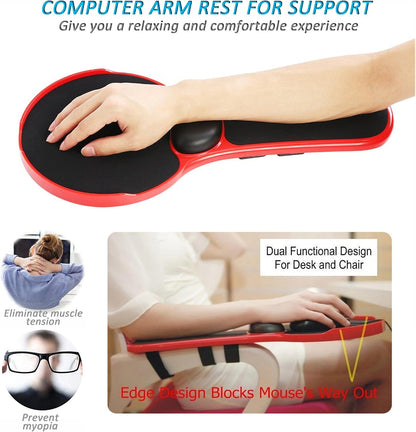 Arm Support Wrist Rest for Table and Chair, Ergonomic Armrest Desk Extender, Multifunctional Computer Mouse Pad Holder (Black)