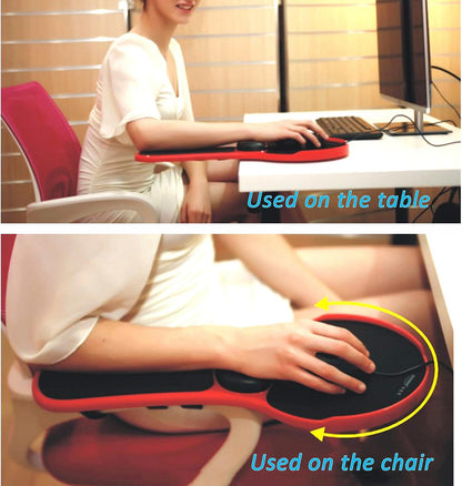 Arm Support Wrist Rest for Table and Chair, Ergonomic Armrest Desk Extender, Multifunctional Computer Mouse Pad Holder (Black)