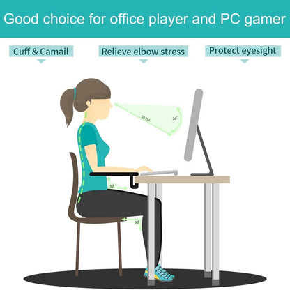 Arm Support Wrist Rest for Table and Chair, Ergonomic Armrest Desk Extender, Multifunctional Computer Mouse Pad Holder (Black)