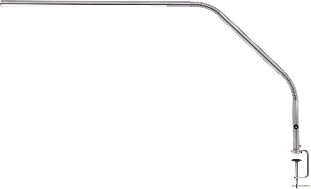 daylight Company, LLC U35108 Slimline 3 Table Lamp-LED-80 CRI-Eye Care-4 Brightness Levels, 3,000 LUX at 30 cm, 1,065 LUMENS-4 Step DIMMER Mode, Brushed Steel, 25.6 x 30 x 0.8