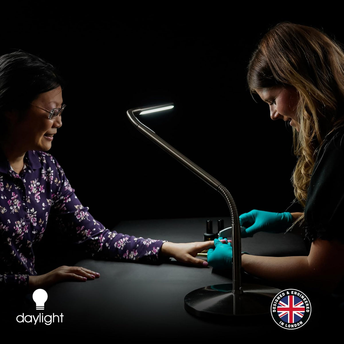 daylight Company, LLC U35108 Slimline 3 Table Lamp-LED-80 CRI-Eye Care-4 Brightness Levels, 3,000 LUX at 30 cm, 1,065 LUMENS-4 Step DIMMER Mode, Brushed Steel, 25.6 x 30 x 0.8