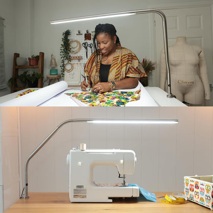 daylight Company, LLC U35108 Slimline 3 Table Lamp-LED-80 CRI-Eye Care-4 Brightness Levels, 3,000 LUX at 30 cm, 1,065 LUMENS-4 Step DIMMER Mode, Brushed Steel, 25.6 x 30 x 0.8