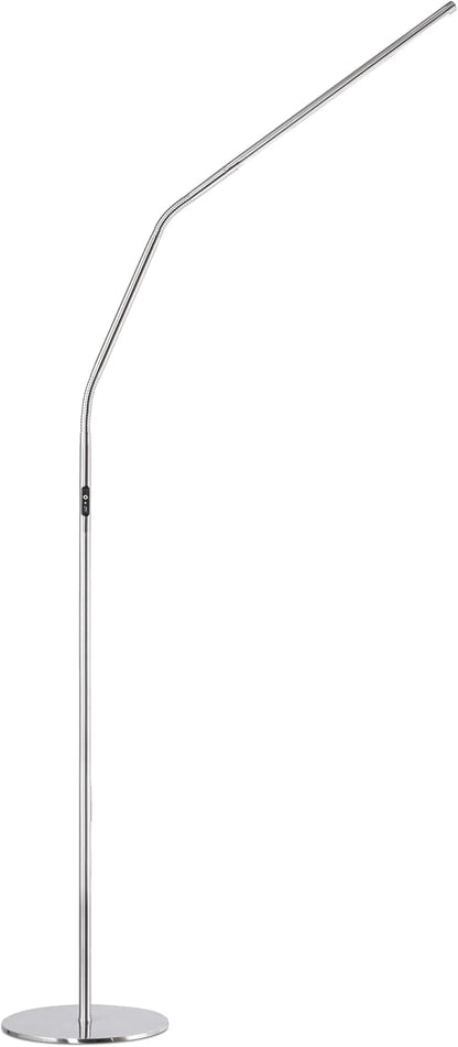 daylight Company, LLC U35108 Slimline 3 Table Lamp-LED-80 CRI-Eye Care-4 Brightness Levels, 3,000 LUX at 30 cm, 1,065 LUMENS-4 Step DIMMER Mode, Brushed Steel, 25.6 x 30 x 0.8