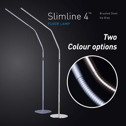 daylight Company, LLC U35108 Slimline 3 Table Lamp-LED-80 CRI-Eye Care-4 Brightness Levels, 3,000 LUX at 30 cm, 1,065 LUMENS-4 Step DIMMER Mode, Brushed Steel, 25.6 x 30 x 0.8