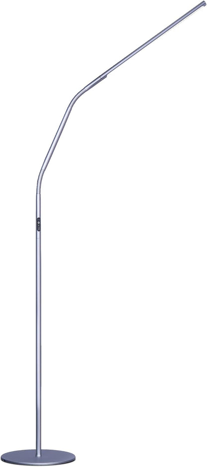 daylight Company, LLC U35108 Slimline 3 Table Lamp-LED-80 CRI-Eye Care-4 Brightness Levels, 3,000 LUX at 30 cm, 1,065 LUMENS-4 Step DIMMER Mode, Brushed Steel, 25.6 x 30 x 0.8