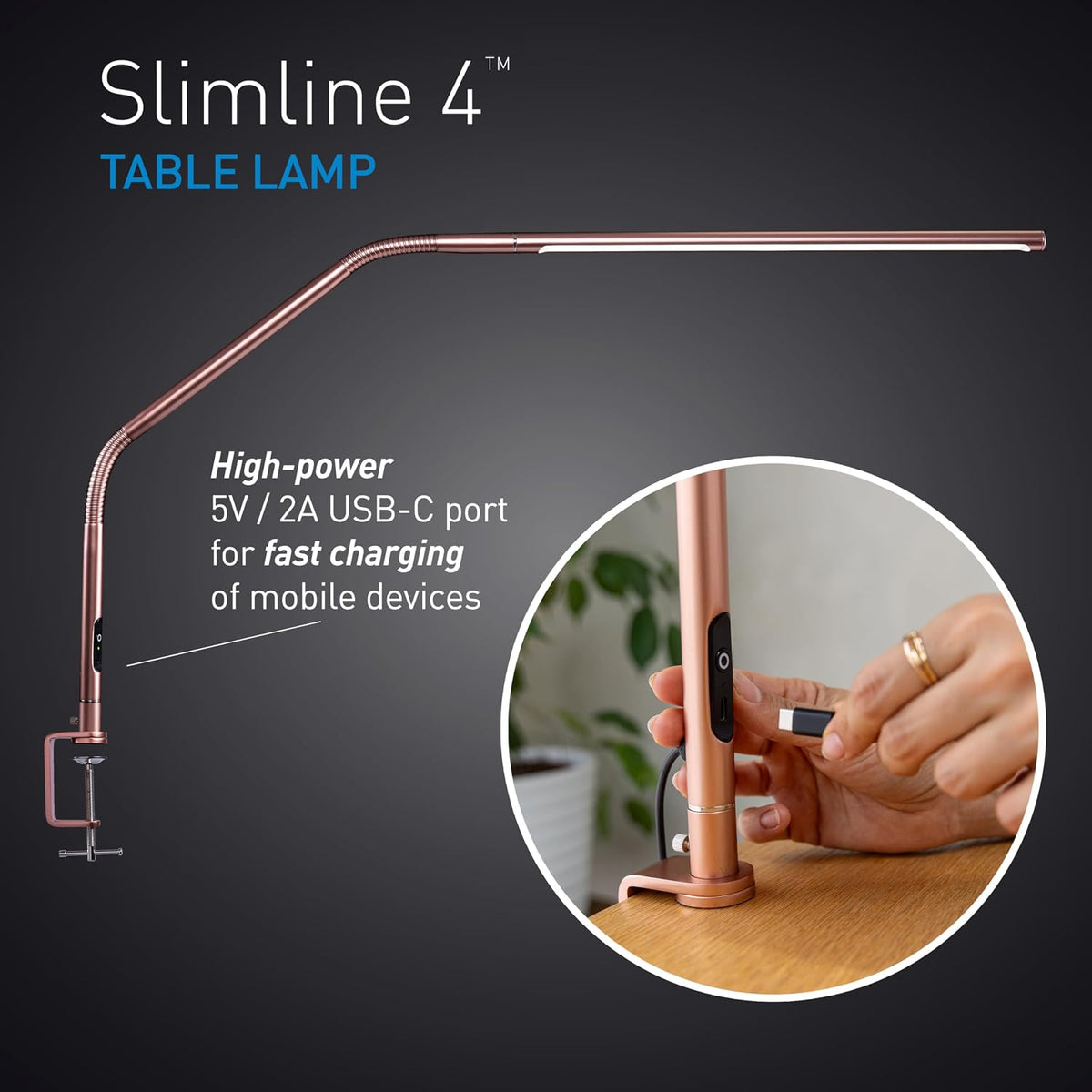daylight Company, LLC U35108 Slimline 3 Table Lamp-LED-80 CRI-Eye Care-4 Brightness Levels, 3,000 LUX at 30 cm, 1,065 LUMENS-4 Step DIMMER Mode, Brushed Steel, 25.6 x 30 x 0.8