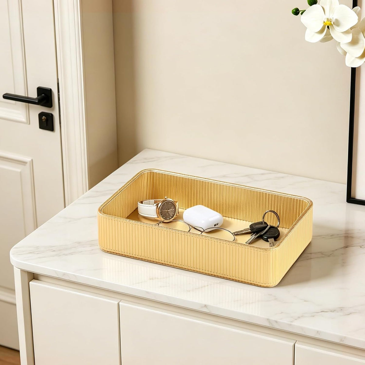 Valet Tray Organizer Bedside Nightstand Organizer Desk CatchallTray