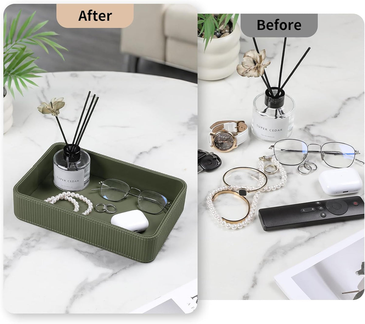 Valet Tray Organizer Bedside Nightstand Organizer Desk CatchallTray