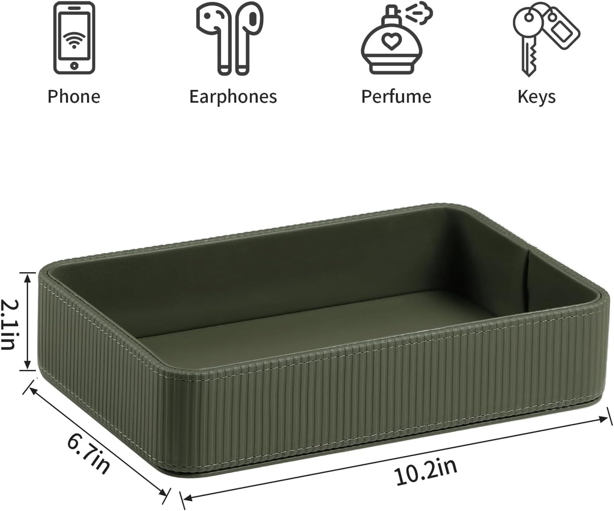 Valet Tray Organizer Bedside Nightstand Organizer Desk CatchallTray