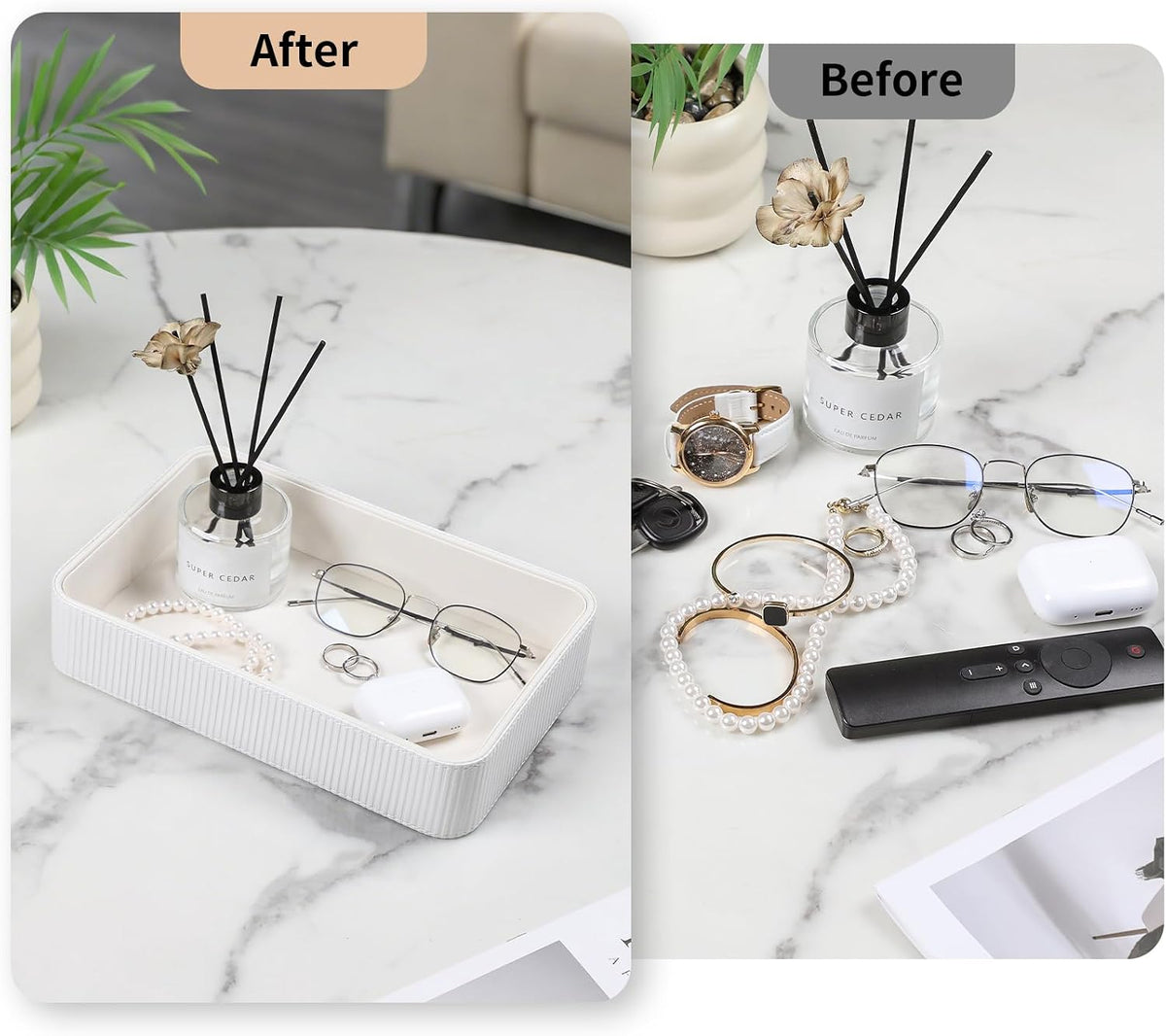 Valet Tray Organizer Bedside Nightstand Organizer Desk CatchallTray