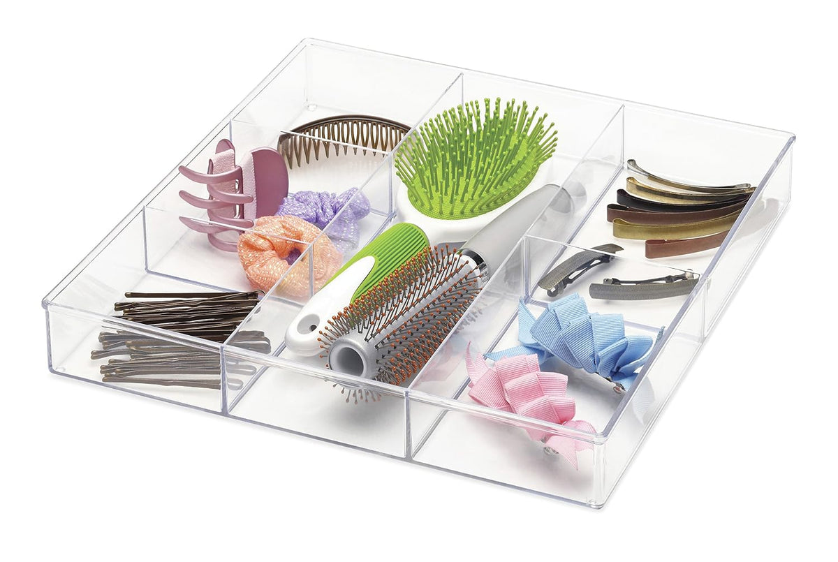 6-Section Clear Drawer Organizer