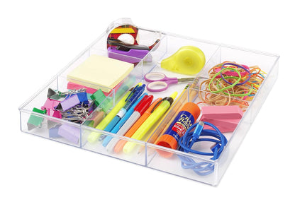 6-Section Clear Drawer Organizer