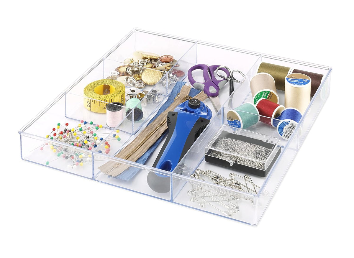 6-Section Clear Drawer Organizer