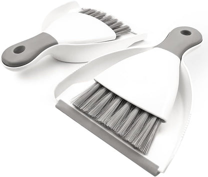 Dust pan Broom Brush Dustpan - Dustpan and Brush Set,Mini dust Pans with Brush,Dust Pan and Brush Set for Table, Key Board, Cat, Dog and Other Pets, Dust Pan Brush Nesting Tiny Cleaning Broom（Gray）