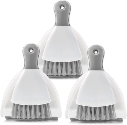 Dust pan Broom Brush Dustpan - Dustpan and Brush Set,Mini dust Pans with Brush,Dust Pan and Brush Set for Table, Key Board, Cat, Dog and Other Pets, Dust Pan Brush Nesting Tiny Cleaning Broom（Gray）