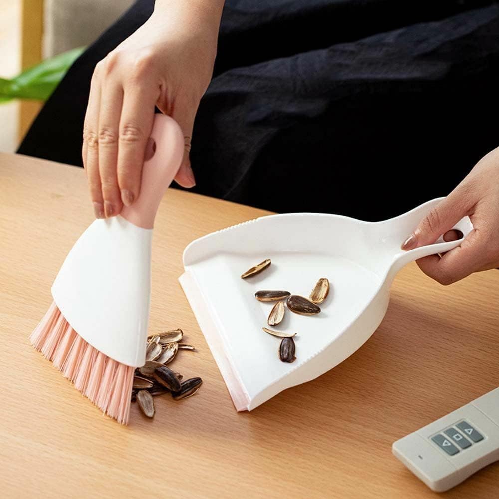 Dust pan Broom Brush Dustpan - Dustpan and Brush Set,Mini dust Pans with Brush,Dust Pan and Brush Set for Table, Key Board, Cat, Dog and Other Pets, Dust Pan Brush Nesting Tiny Cleaning Broom（Gray）