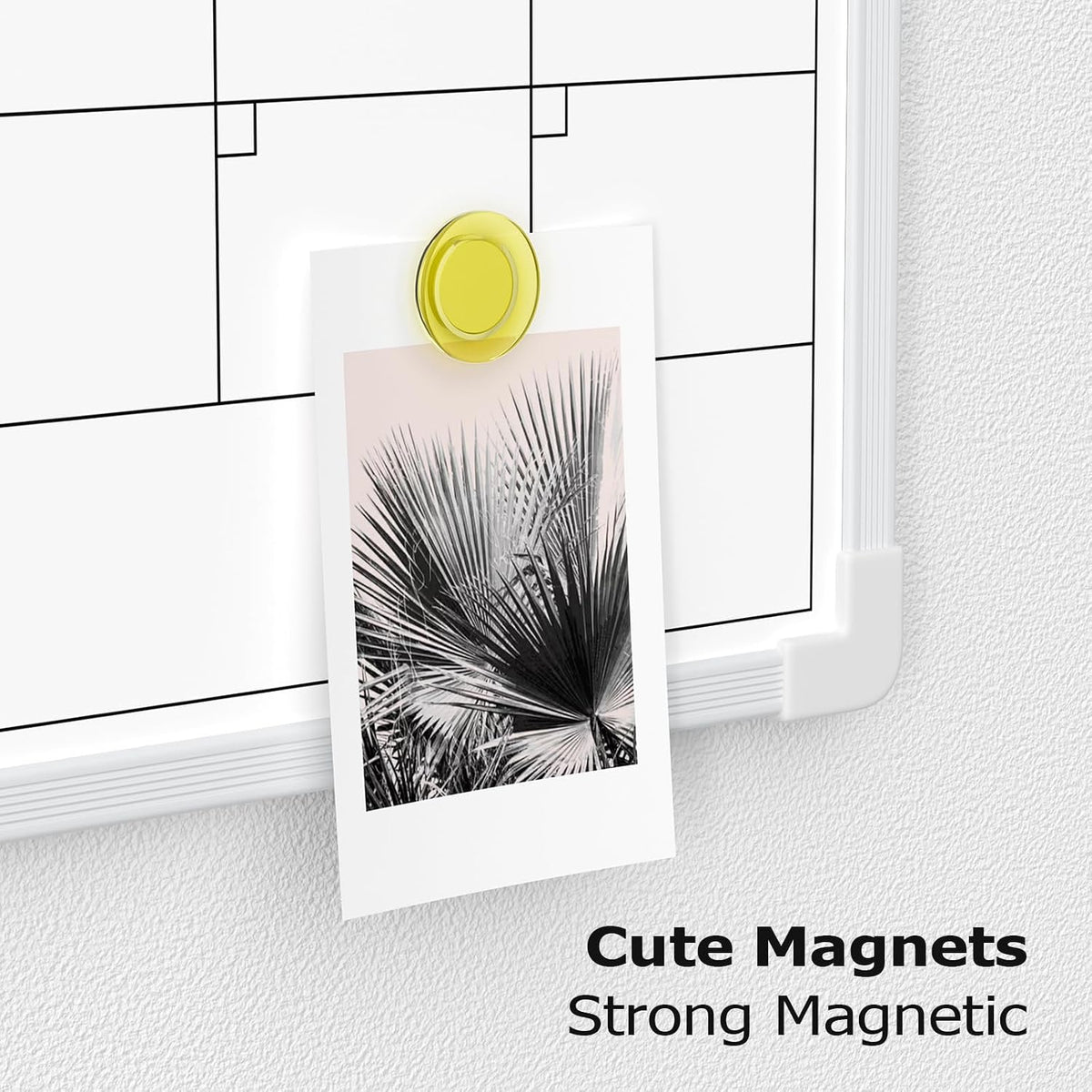 Monthly Whiteboard Calendar for Wall, Small 16" x 12" Dry Erase Board with Plastic Frame, Hanging Dry Erase Calendar with 3 Mini Sticky Notes for Kitchen Planner, Memo, Home and Office