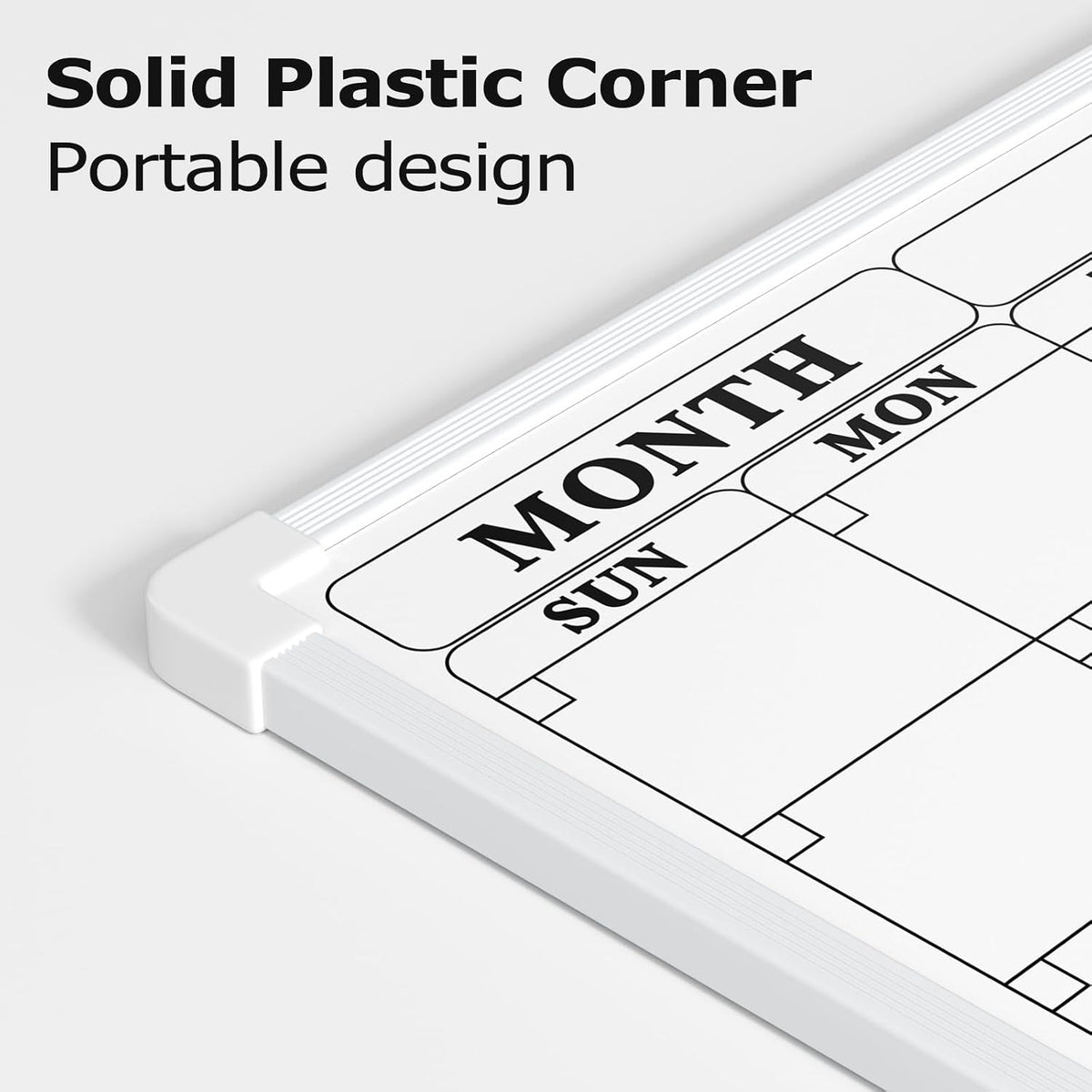 Monthly Whiteboard Calendar for Wall, Small 16" x 12" Dry Erase Board with Plastic Frame, Hanging Dry Erase Calendar with 3 Mini Sticky Notes for Kitchen Planner, Memo, Home and Office