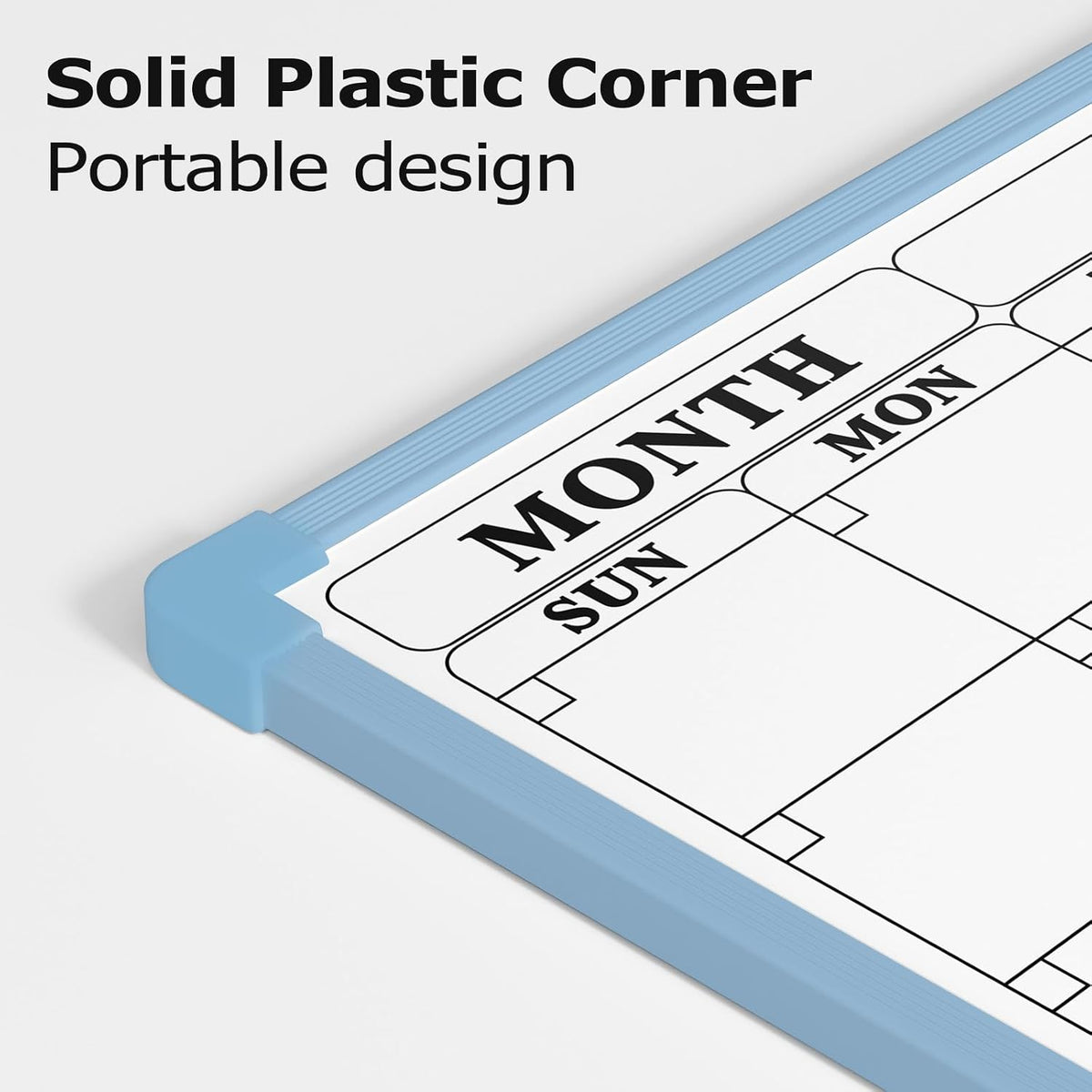Monthly Whiteboard Calendar for Wall, Small 16" x 12" Dry Erase Board with Plastic Frame, Hanging Dry Erase Calendar with 3 Mini Sticky Notes for Kitchen Planner, Memo, Home and Office