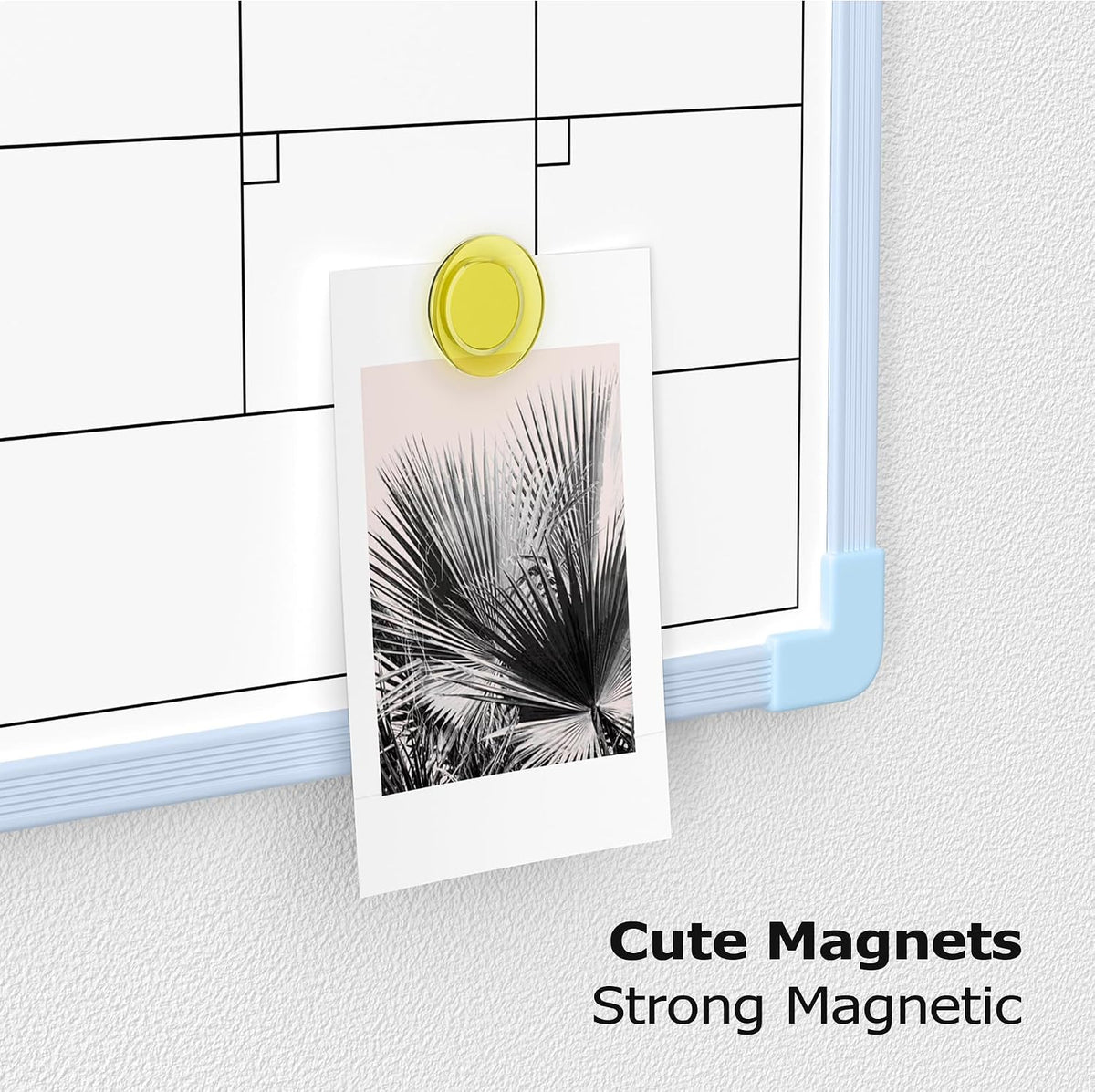 Monthly Whiteboard Calendar for Wall, Small 16" x 12" Dry Erase Board with Plastic Frame, Hanging Dry Erase Calendar with 3 Mini Sticky Notes for Kitchen Planner, Memo, Home and Office
