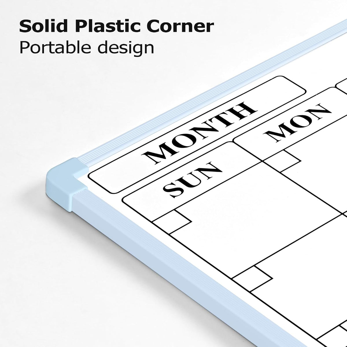 Monthly Whiteboard Calendar for Wall, Small 16" x 12" Dry Erase Board with Plastic Frame, Hanging Dry Erase Calendar with 3 Mini Sticky Notes for Kitchen Planner, Memo, Home and Office