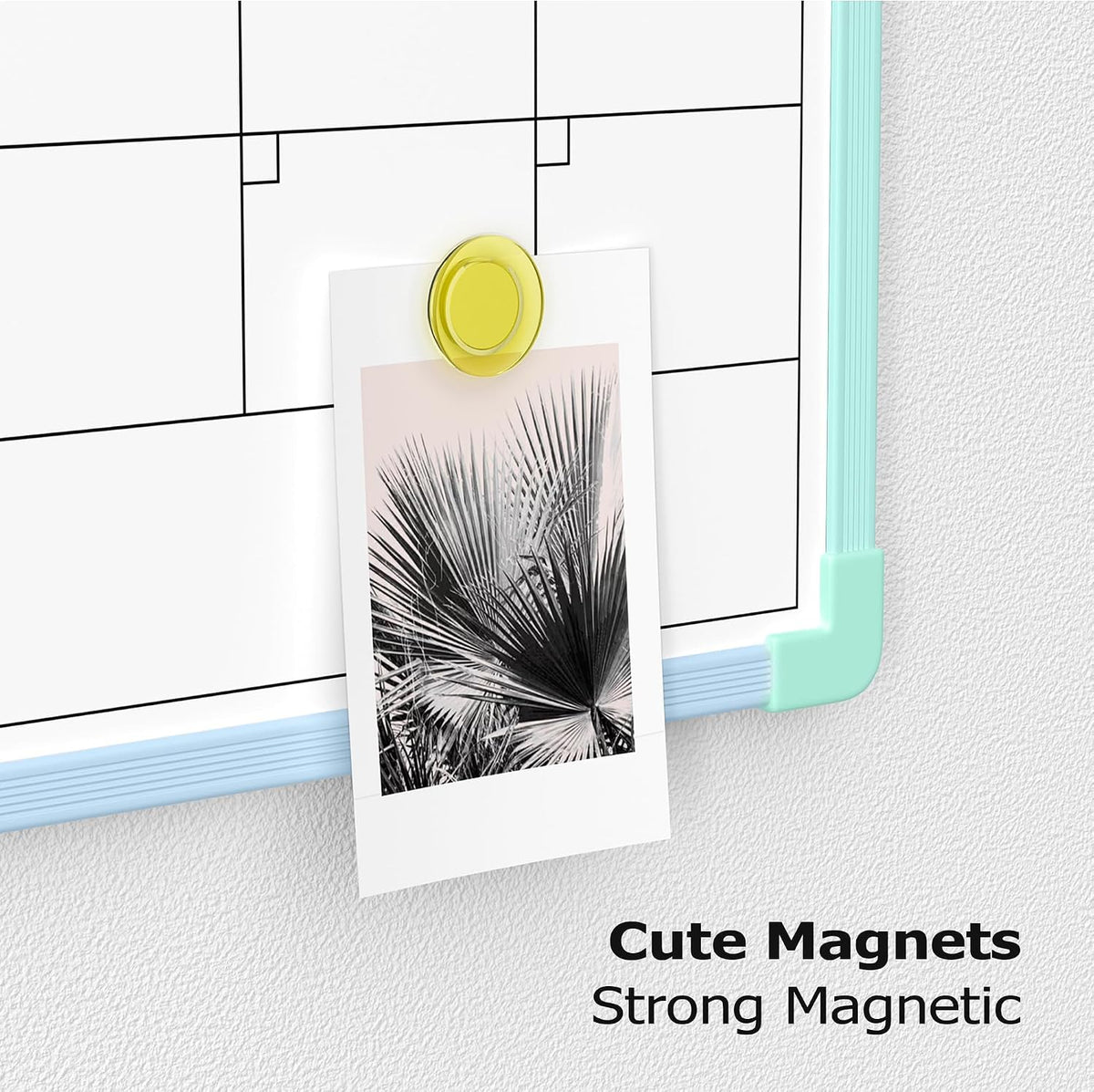 Monthly Whiteboard Calendar for Wall, Small 16" x 12" Dry Erase Board with Plastic Frame, Hanging Dry Erase Calendar with 3 Mini Sticky Notes for Kitchen Planner, Memo, Home and Office