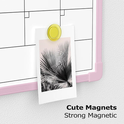 Monthly Whiteboard Calendar for Wall, Small 16" x 12" Dry Erase Board with Plastic Frame, Hanging Dry Erase Calendar with 3 Mini Sticky Notes for Kitchen Planner, Memo, Home and Office