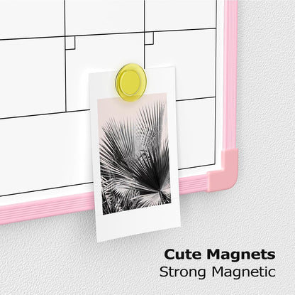 Monthly Whiteboard Calendar for Wall, Small 16" x 12" Dry Erase Board with Plastic Frame, Hanging Dry Erase Calendar with 3 Mini Sticky Notes for Kitchen Planner, Memo, Home and Office