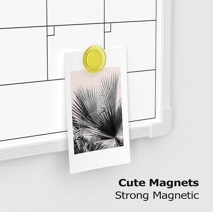 Monthly Whiteboard Calendar for Wall, Small 16" x 12" Dry Erase Board with Plastic Frame, Hanging Dry Erase Calendar with 3 Mini Sticky Notes for Kitchen Planner, Memo, Home and Office