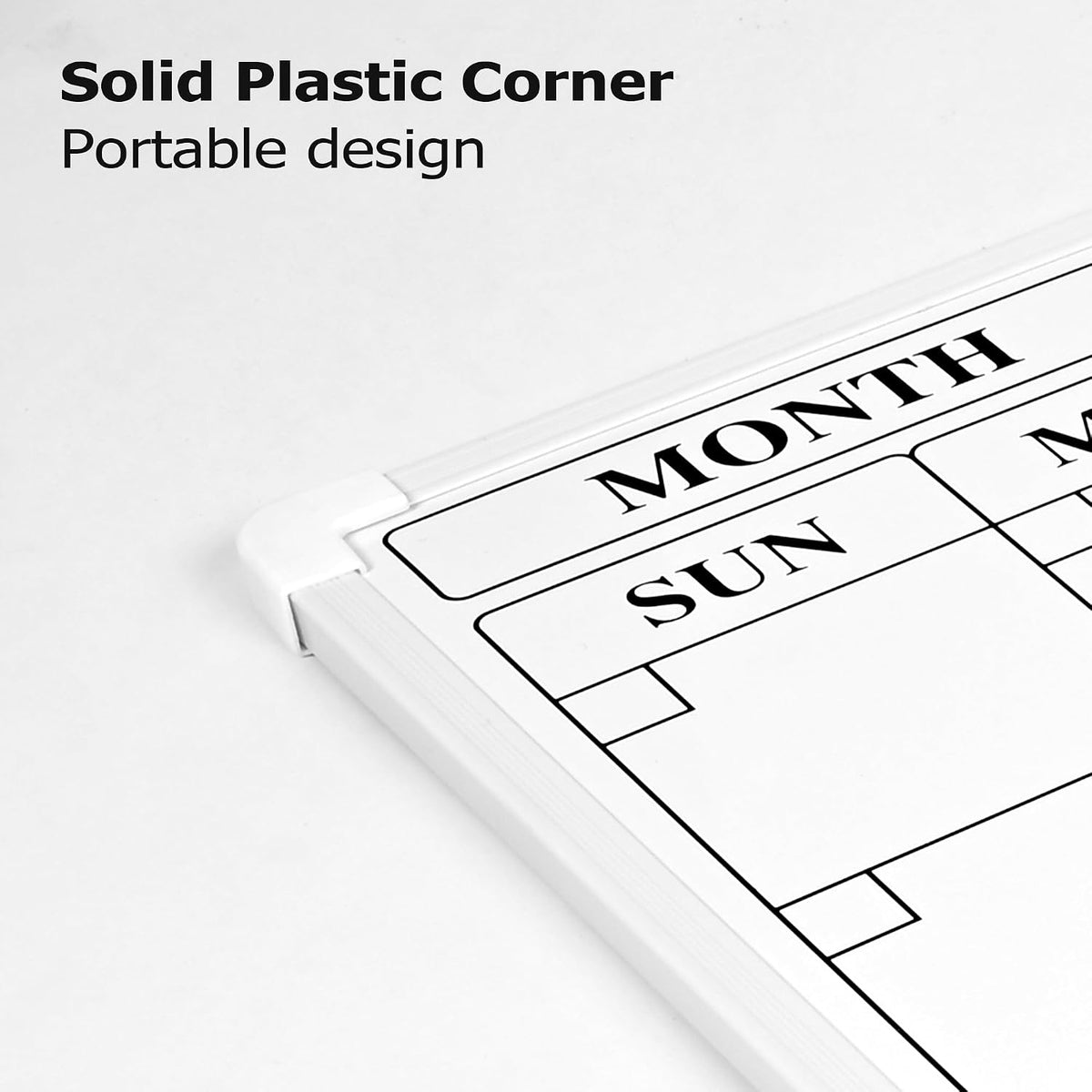 Monthly Whiteboard Calendar for Wall, Small 16" x 12" Dry Erase Board with Plastic Frame, Hanging Dry Erase Calendar with 3 Mini Sticky Notes for Kitchen Planner, Memo, Home and Office