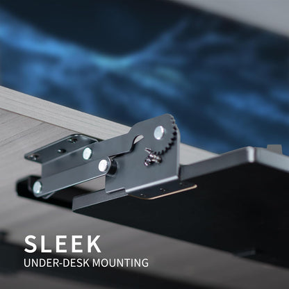 Black Under Desk 34 x 11 in Adjustable Keyboard Tray, MOUNT-KB34S