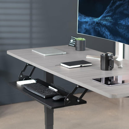 Black Under Desk 34 x 11 in Adjustable Keyboard Tray, MOUNT-KB34S