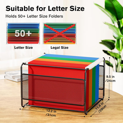 Hanging File Organizer Box, Letter Size File Folder Organizer Desk