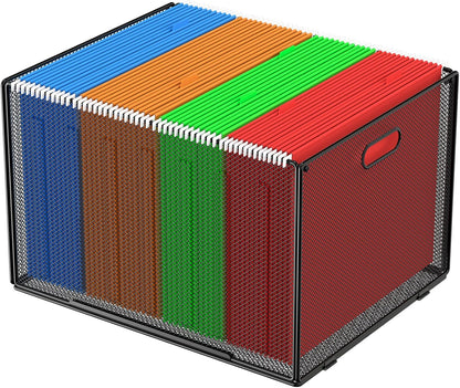 Hanging File Organizer Box, Letter Size File Folder Organizer Desk