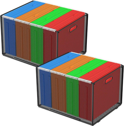 Hanging File Organizer Box, Letter Size File Folder Organizer Desk