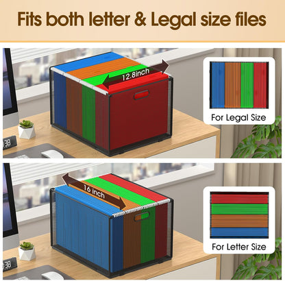 Hanging File Organizer Box, Letter Size File Folder Organizer Desk