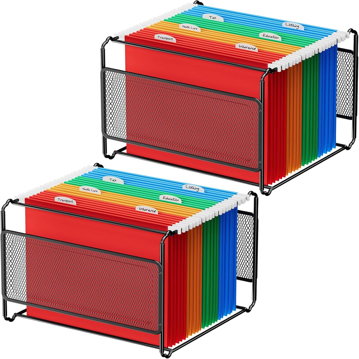 Hanging File Organizer Box, Letter Size File Folder Organizer Desk
