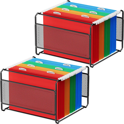Hanging File Organizer Box, Letter Size File Folder Organizer Desk