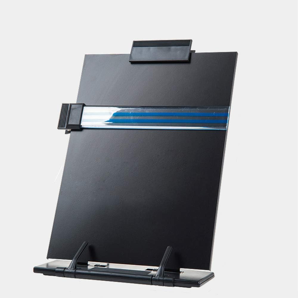 Hanghs Desktop Document Holder/Paper Stand/Clipboard for Sheet Music/Cookbook/Book with 7 Adjustable Positions and a Highlighting Side Clip Black