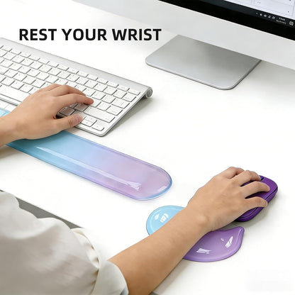 Gel Wrist Rest Set for Computer Keyboard and Mouse, 2-Pack (Purple)
