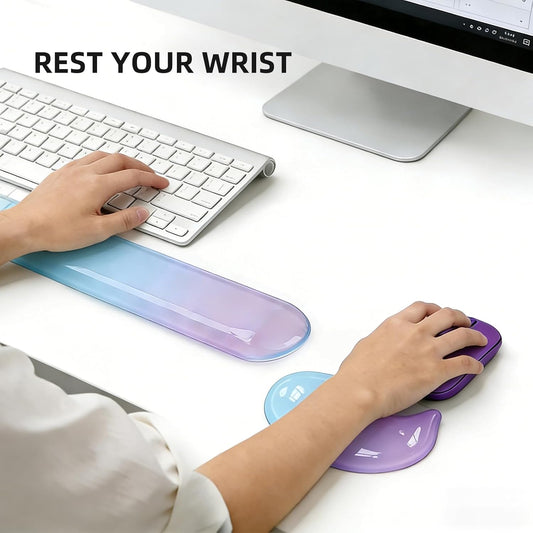 Gel Wrist Rest Set for Computer Keyboard and Mouse, 2-Pack (Purple)
