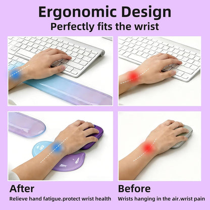 Gel Wrist Rest Set for Computer Keyboard and Mouse, 2-Pack (Purple)