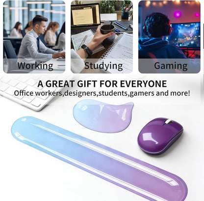 Gel Wrist Rest Set for Computer Keyboard and Mouse, 2-Pack (Purple)