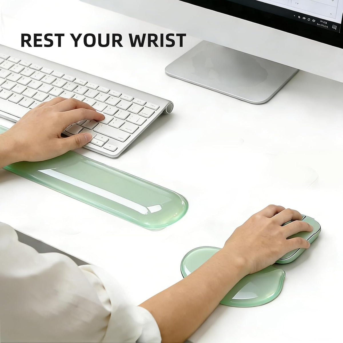 Gel Wrist Rest Set for Computer Keyboard and Mouse, 2-Pack (Purple)
