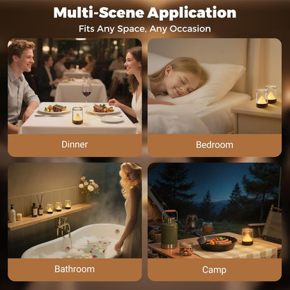 Mini Rechargeable Night Lights with Charging Base | 4-Pack Small Transparent Shower Table Lamps with 7 RGB Color Changing, Portable for Bedroom, Living Room, Desks, Restaurant, Camping