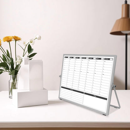 Planning Boards,White Board Dry Erase Calendar with Stand,Double-Sided Weekly Calendar Schedule Board with Time Slots&Monthly Planner with to DO List for Desk and Wall 16"×12"(1 Pack)
