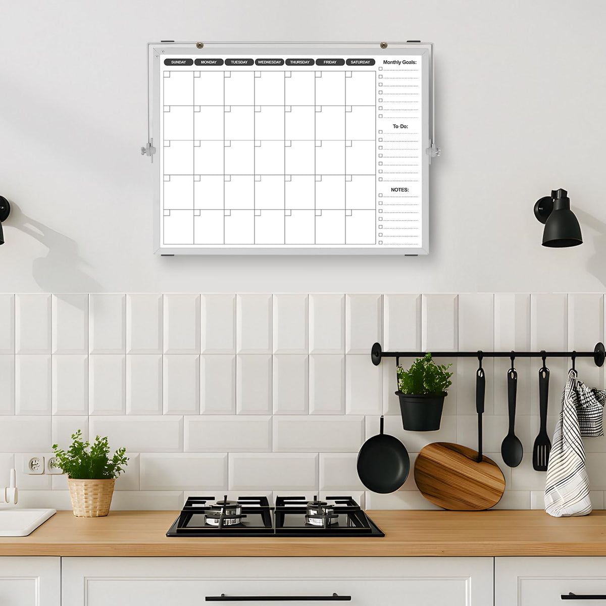 Planning Boards,White Board Dry Erase Calendar with Stand,Double-Sided Weekly Calendar Schedule Board with Time Slots&Monthly Planner with to DO List for Desk and Wall 16"×12"(1 Pack)