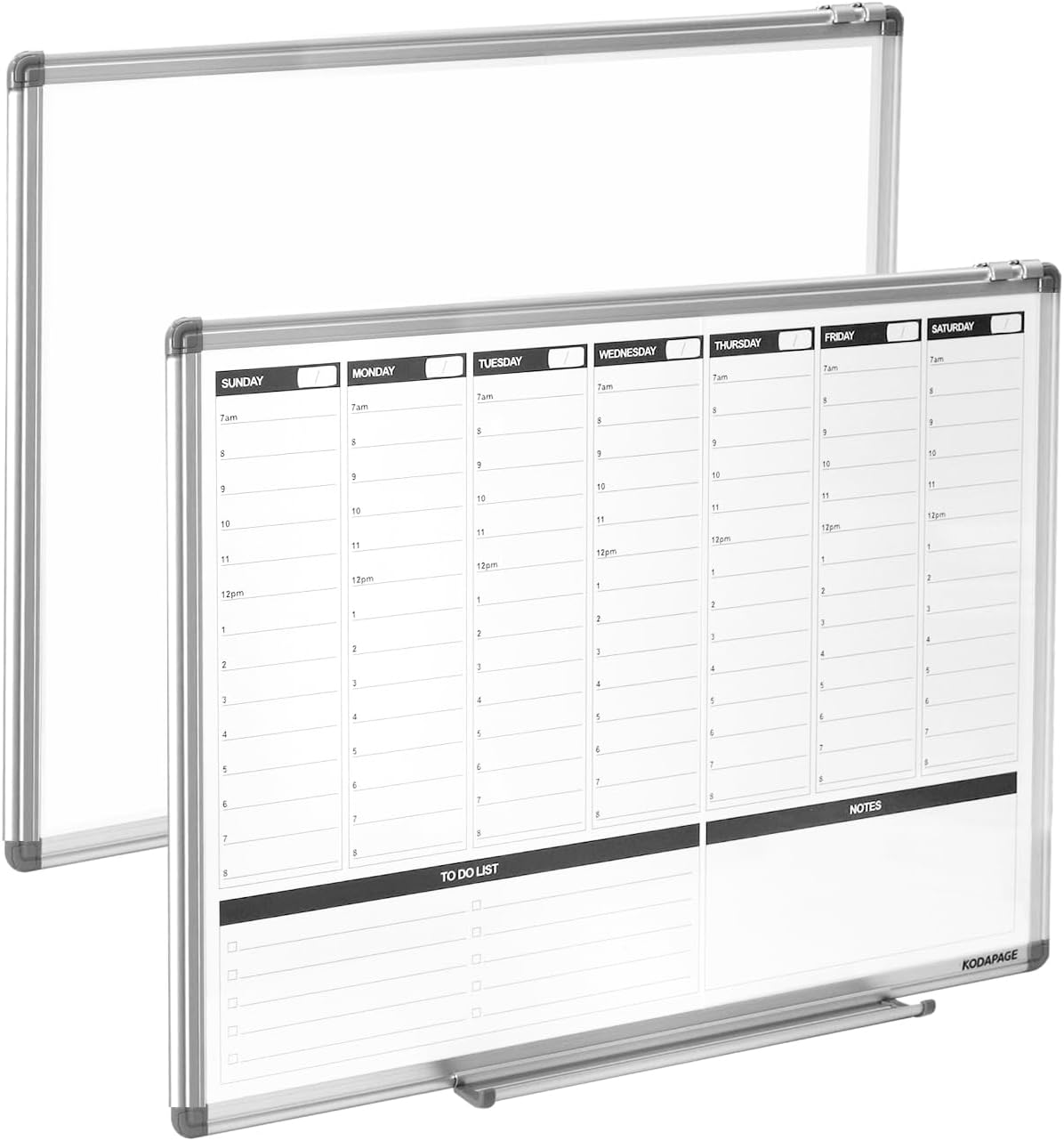 Planning Boards,White Board Dry Erase Calendar with Stand,Double-Sided Weekly Calendar Schedule Board with Time Slots&Monthly Planner with to DO List for Desk and Wall 16"×12"(1 Pack)