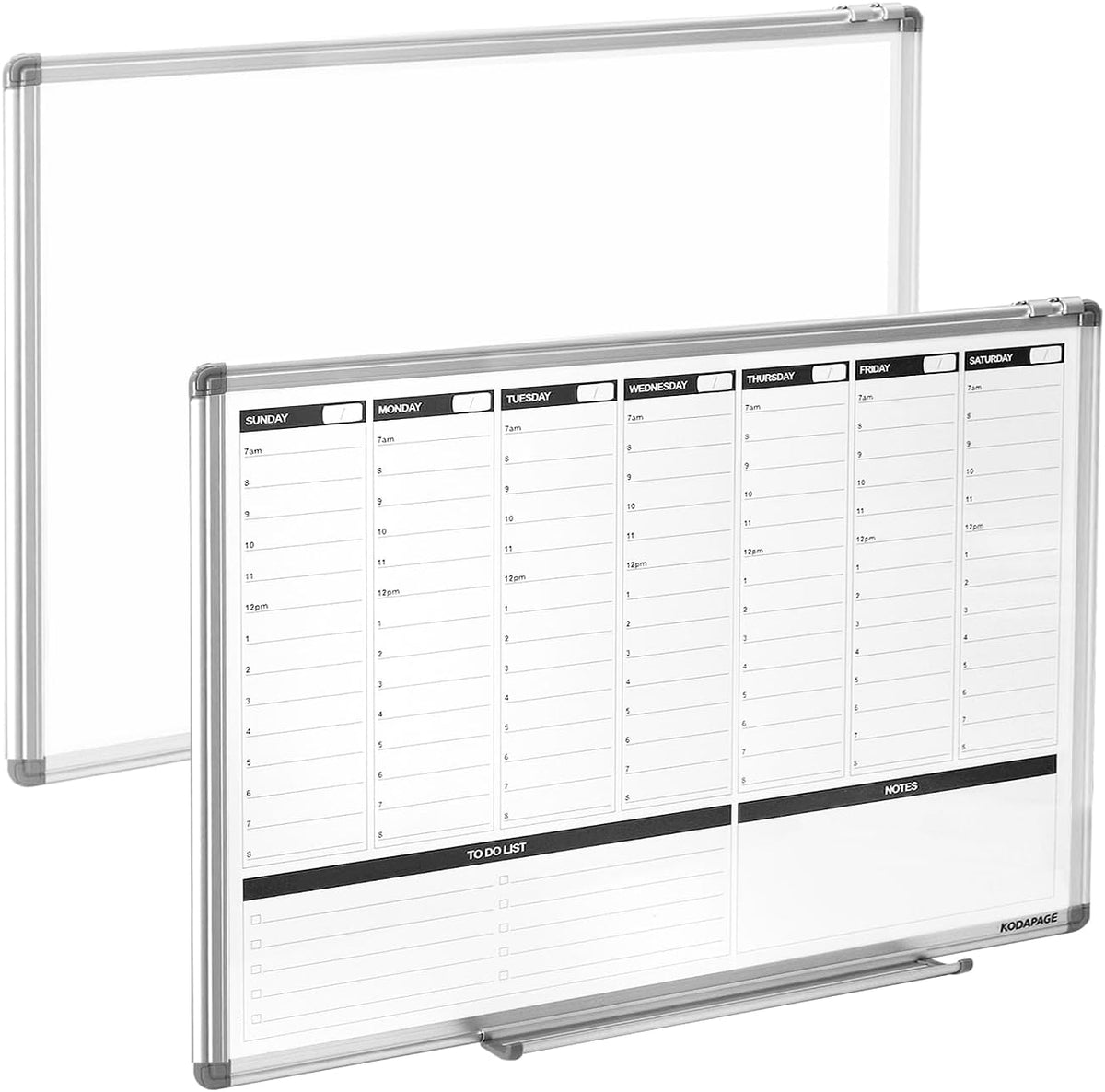 Planning Boards,White Board Dry Erase Calendar with Stand,Double-Sided Weekly Calendar Schedule Board with Time Slots&Monthly Planner with to DO List for Desk and Wall 16"×12"(1 Pack)