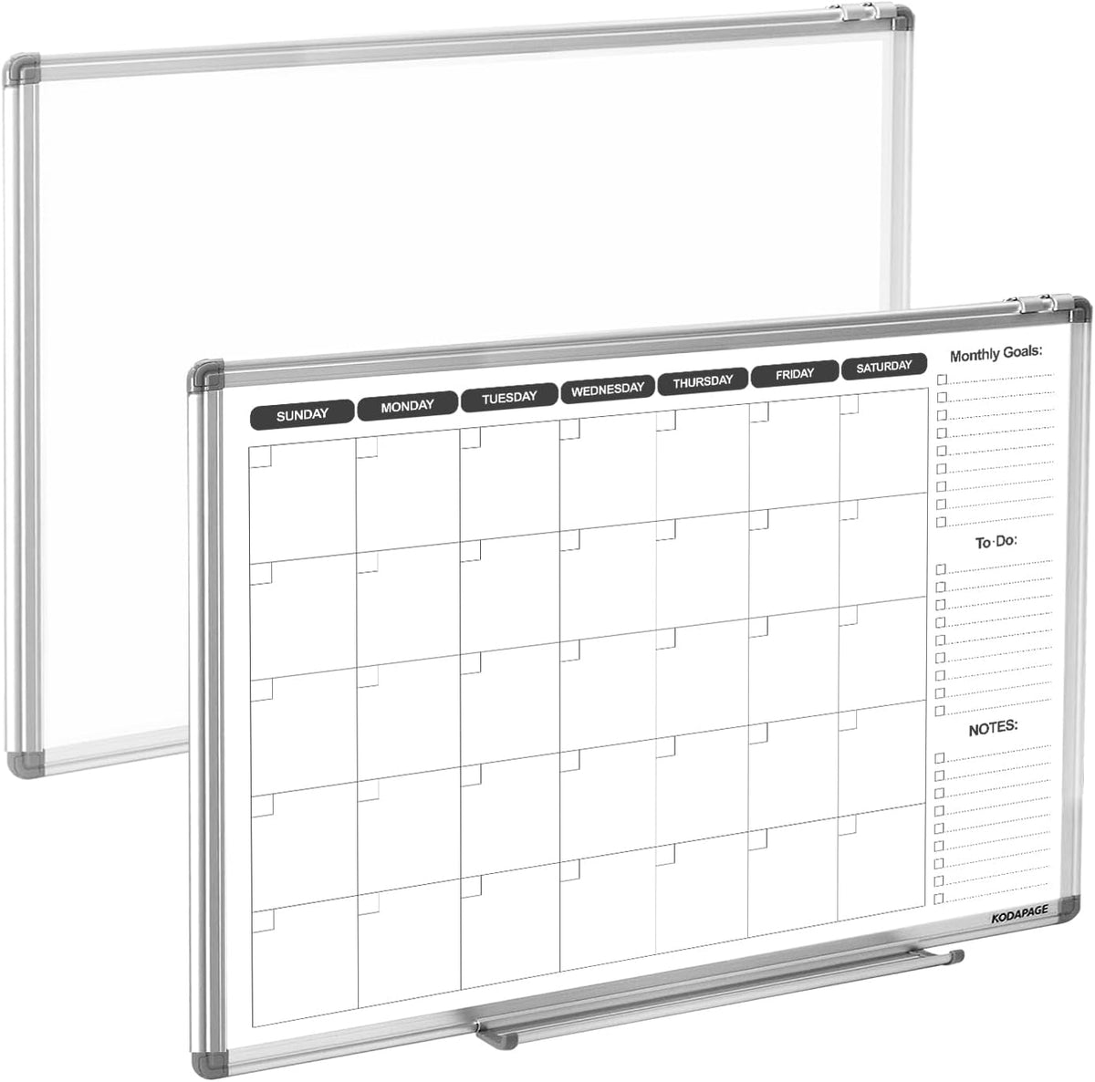 Planning Boards,White Board Dry Erase Calendar with Stand,Double-Sided Weekly Calendar Schedule Board with Time Slots&Monthly Planner with to DO List for Desk and Wall 16"×12"(1 Pack)